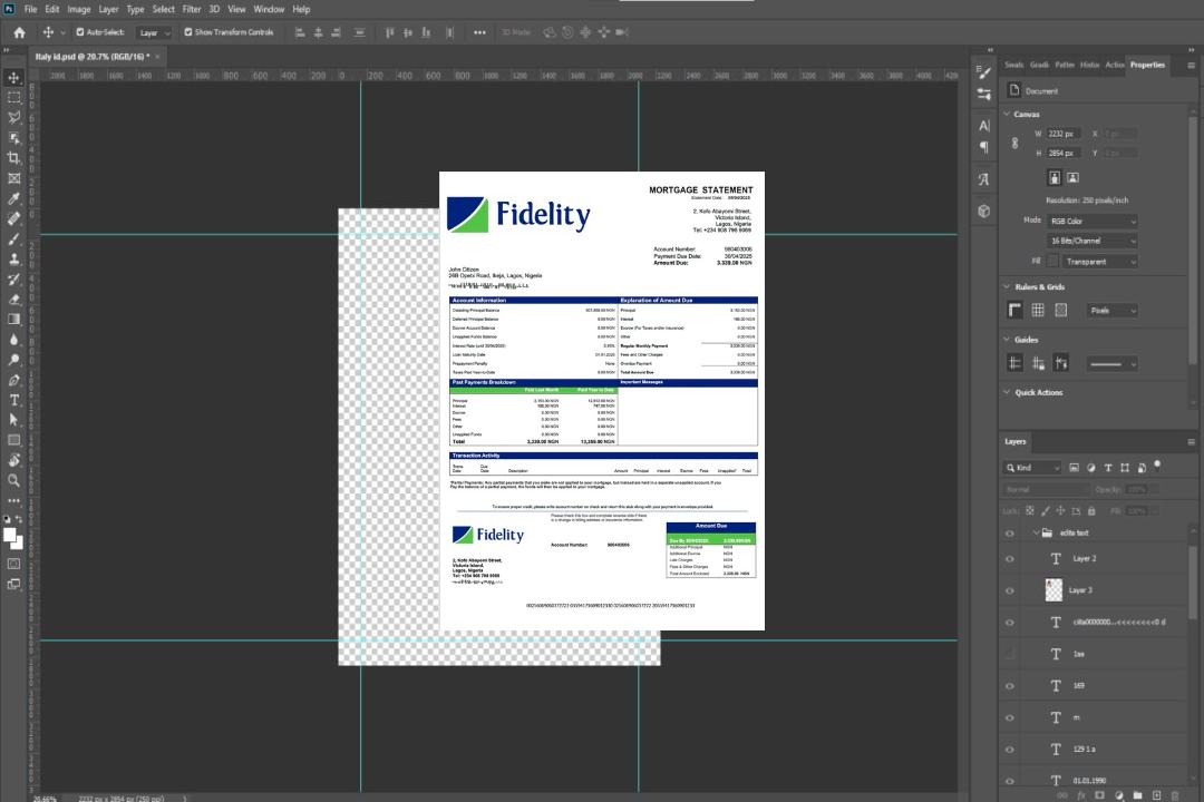 Modèle Word et PDF de relevé hypothécaire de la Nigeria Fidelity Bank template Modèle Word et PDF de relevé hypothécaire de la Nigeria Fidelity Bank template
